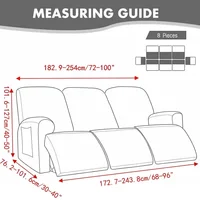 1/2//3 Seater Recliner Sofa Cover Jacquard Solid Color Stretch Couch Coushion Lazy Boy Relax Sofa Slipcover for Living Room Home 2