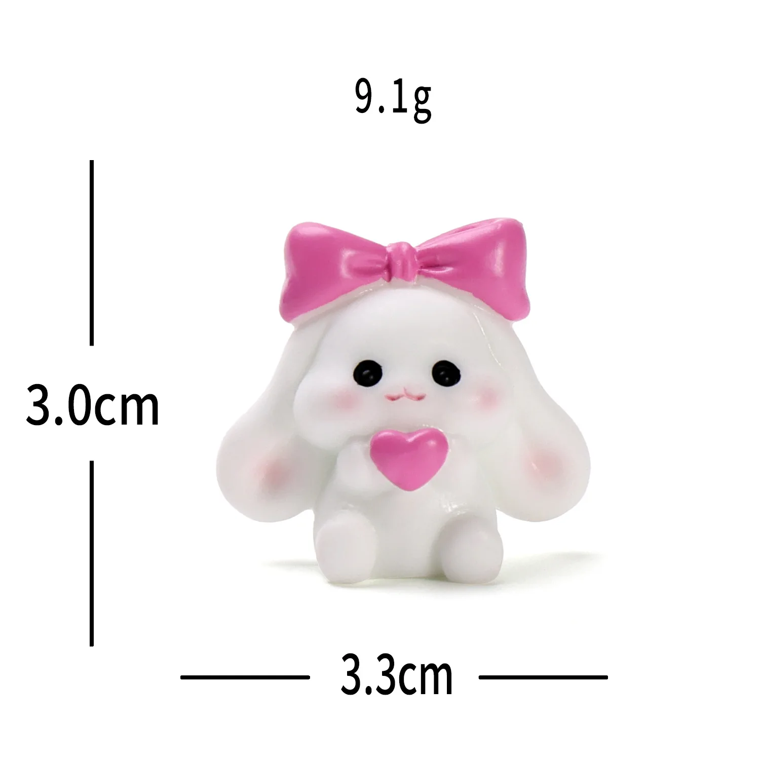 Set of 10 Miniature Cute Rabbit Figurines for DIY Decoration and Dollhouse Decor