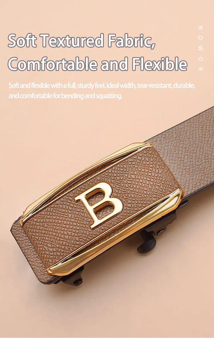 New Men's Toothless Automatic Buckle Belt - Casual & Business Versatile Waist Belt, Stylish & Trendy for Young Adults