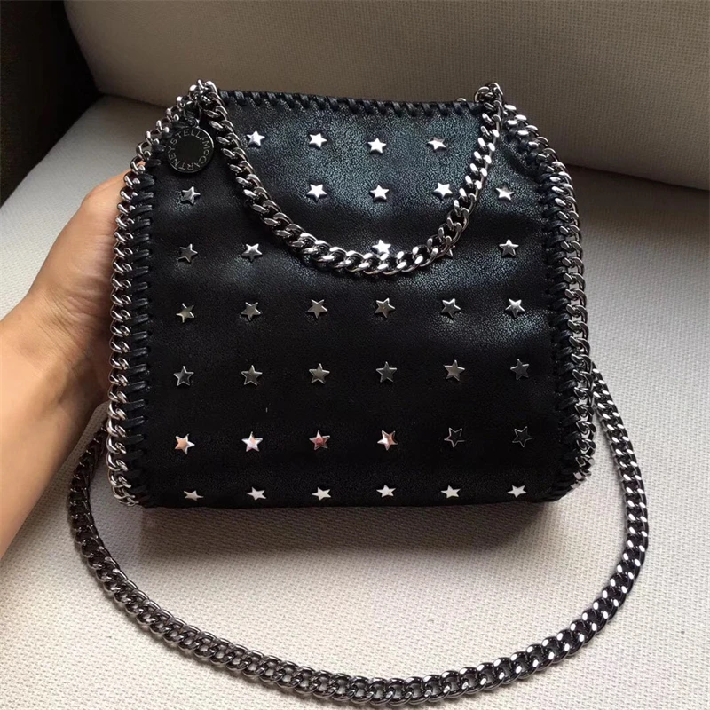 

New Five pointed Star Full Sky Star Rivet Punk Style Chain Bag Versatile and Unique Tote Bag Crossbody Bag