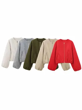 European and American style 2024 autumn new product women's loose basic versatile long sleeved white jacket jacket 1