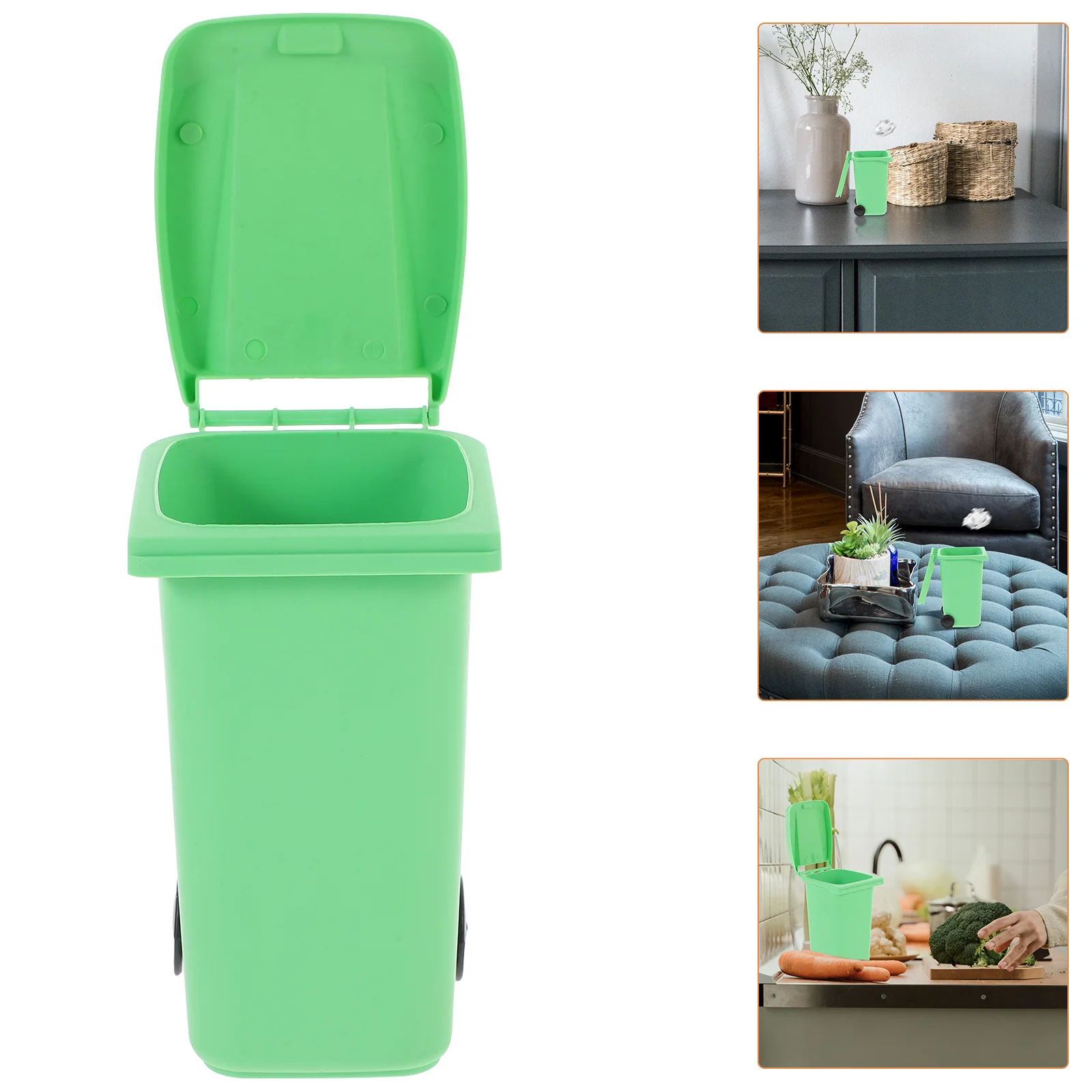 

Trash Can Pen Holder Small Garbage Bucket Desktop Waste Mini Bin Storage for Tabletop Home Shelf