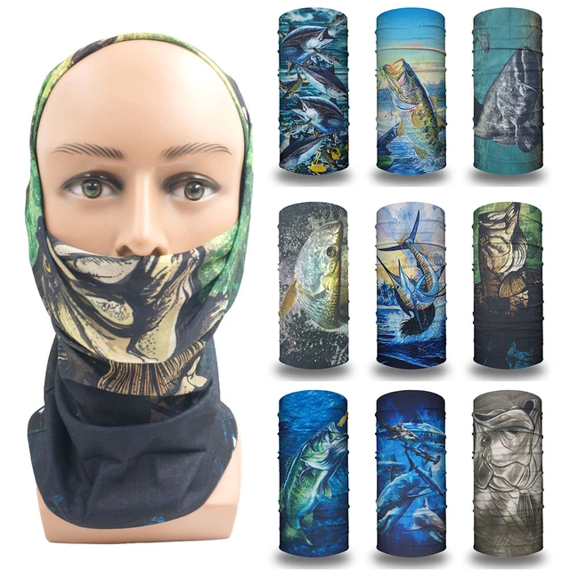 Fish Bandanas Headbands for Women Face Mask Wind Dustproof Hiking Fishing  Cooling Neck Gaiter Men Hair