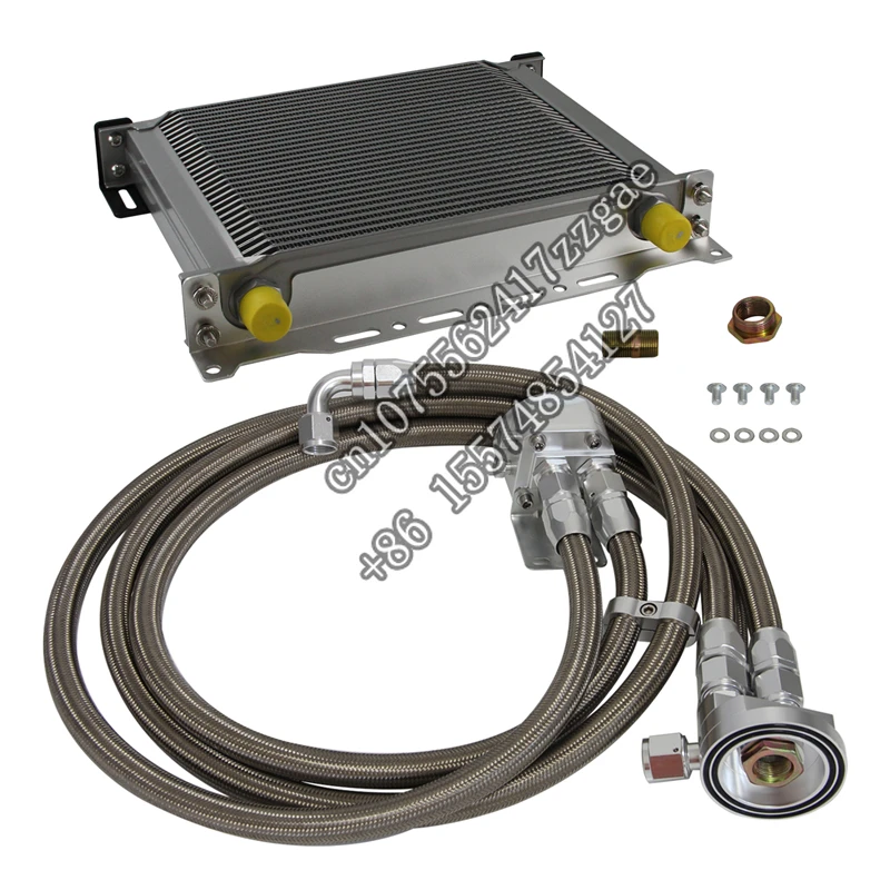 

Universal 30 ROW Engine Oil Cooler + Filter Relocation Adapter Hose Kit