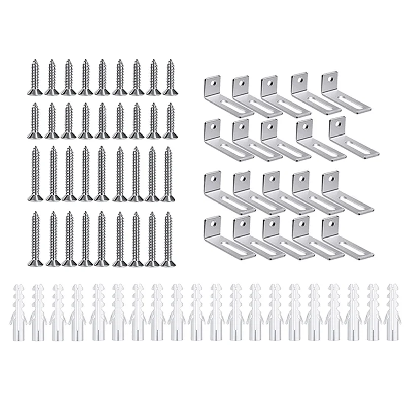 

20 Set Whiteboard Installation Hardware Kit Wall Hanging Kit Mounting Brackets for Hanging Whiteboard School Office