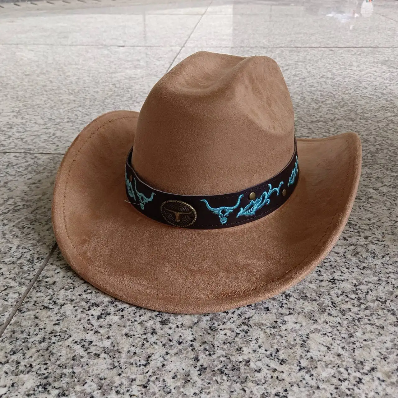 Accessori Stile Country LIDHAY Cappello Cowboy In Feltro - Unisex, Tesa Larga 7cm, Stile Western Cappello Western Unisex - Foto 3
