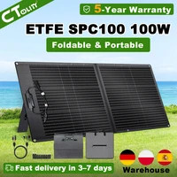 Panneau solaire portable pliable CTOLITY ETFE 100W pour générateur solaire, haute conversion 23%, 20.5V 4.88A, pour camping, camping-car, yacht et alimentation de secours hors réseau 1