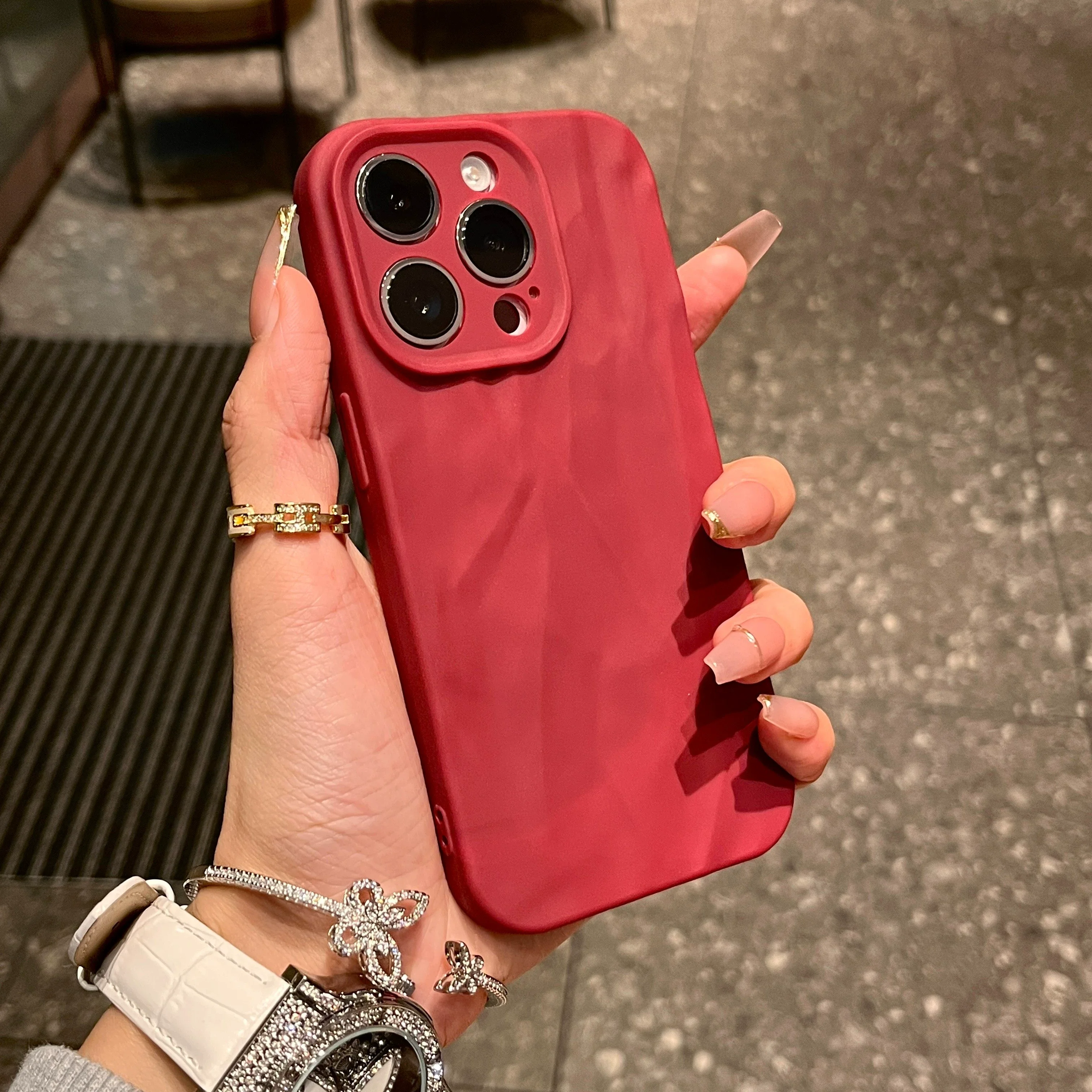 thumbnail image 1 of Fashion Candy Color Soft Wrinkle Texture Pattern Phone Case For iPhone 15 14 Plus 13 12 11 Pro X XR XS Max 7 8 SE Silicone Cover, 1 of 5