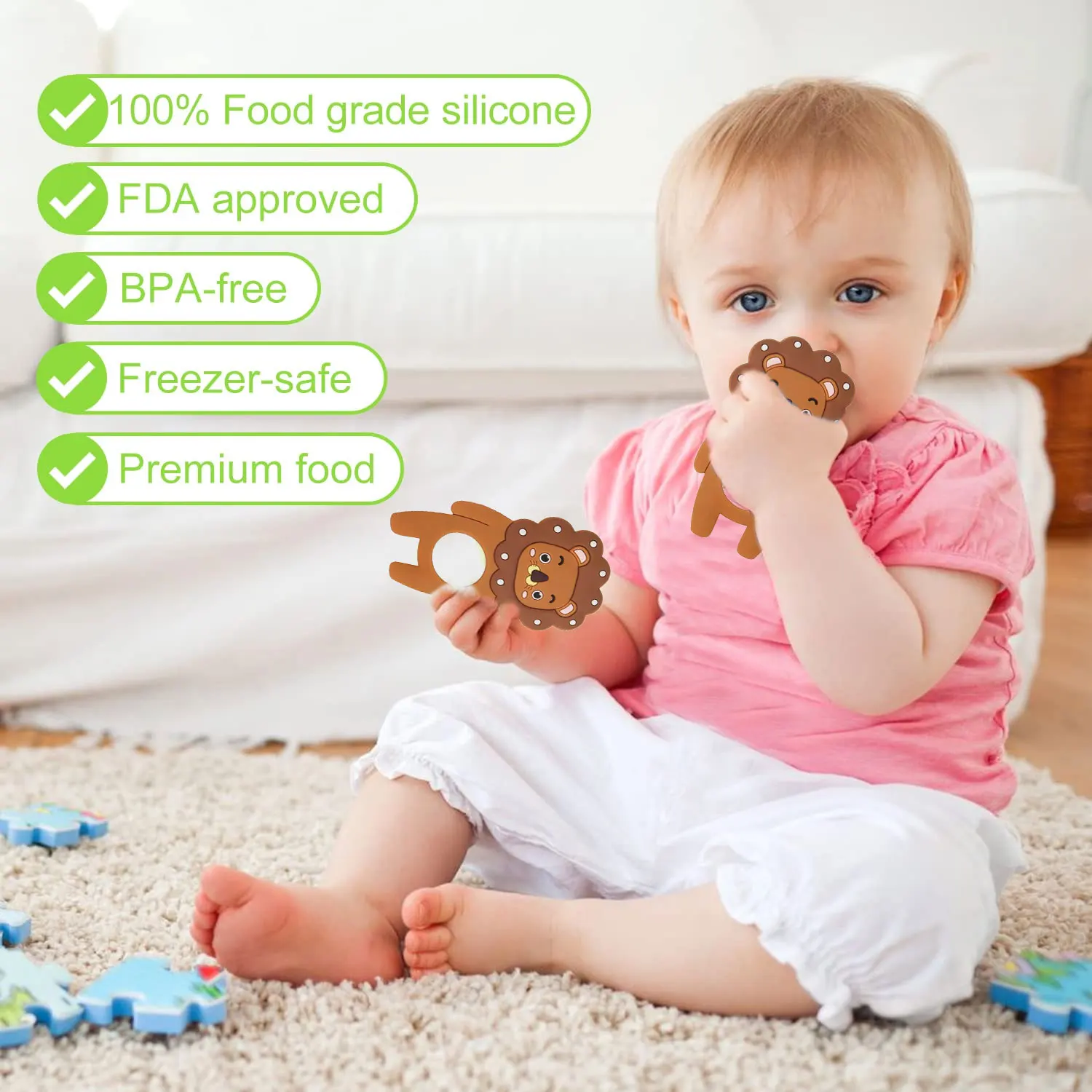 Newborn teething toys safe and easy to hold BPA-free silicone teether 360&deg; baby teether toys for babies 6 months and above teething toys silicone teething toys
