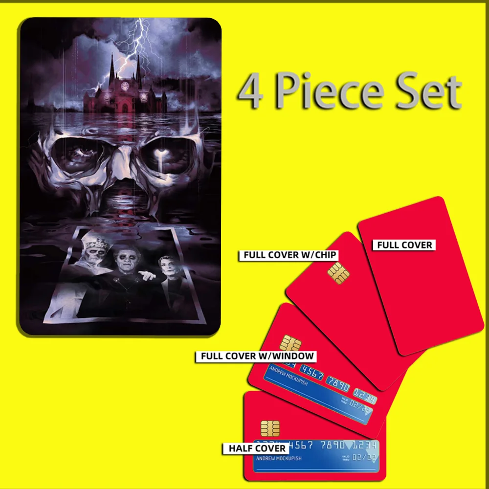 G-Ghost Heavy Metal Band Stickers For Debit Bank Credit Cards Metro Bus Pass Sticker Decoration Cover 4PCS Card Skin