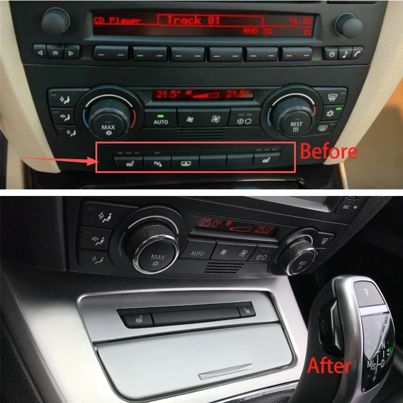 BMW 3 시리즈 E90 E91 E92 E93용 재배터, 시트 열선 및 PDC 자동 시동 스위치 패널 연속성 기능 포함 교체용 재배터