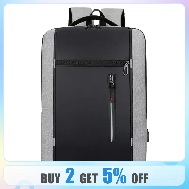 1 팩 15.6 인치 남성 비즈니스 컴퓨터 가방 멀티 포켓 대용량 Usb 충전 작업 통근 배낭 