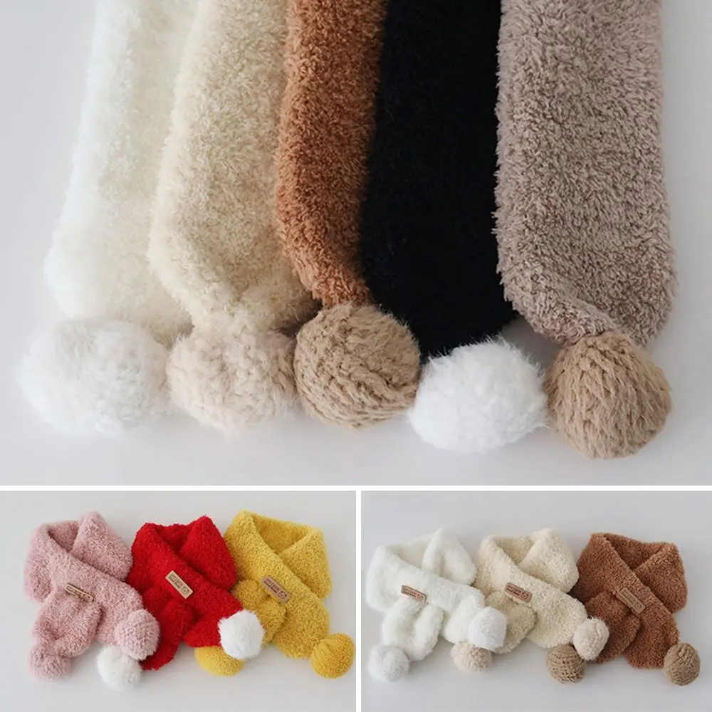 1-5 Years Old Winter Cute Kids Winter Scarf Warm Windproof Children Neck Warmer Soft Cartoon Plush Scarves for Baby Boys Girls