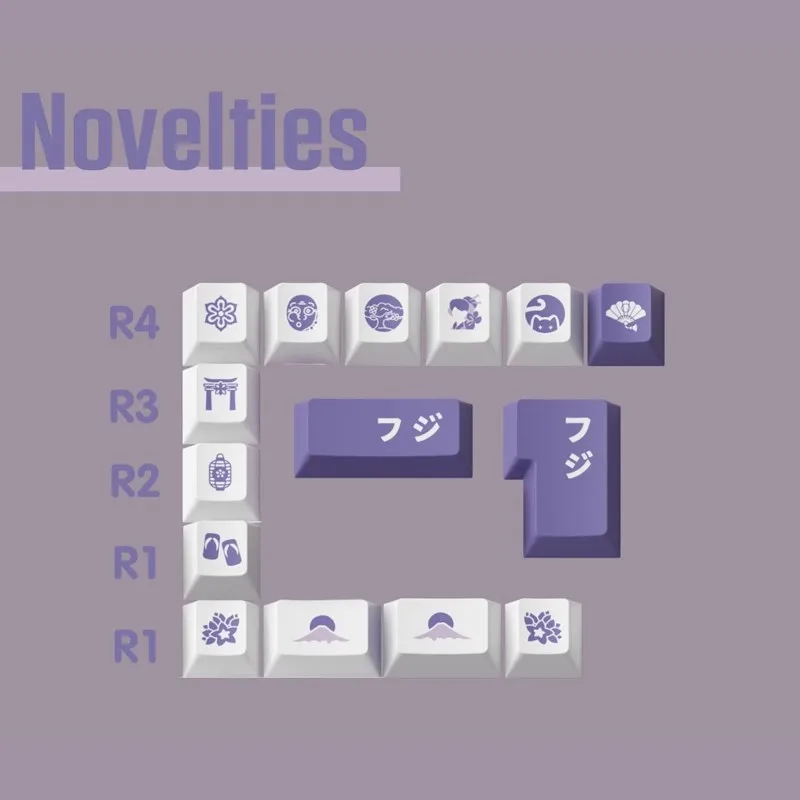 Gmk Wisteria Keycaps Pbt Lados Dye Subbed Teclado Mecânico Personalizado 64 68 96 980 Perfil Cereja Set - Imagem 4