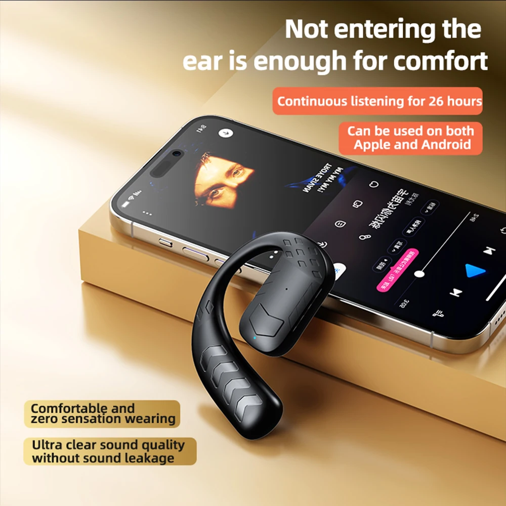 Bluetooth 5.4 Wireless Earbuds monaural digital display sports wireless headphones noise cancellation For All Smartphones