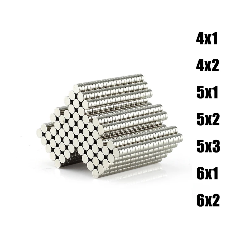 

50/100/150/200 Pcs 4x1 4x2 5x1 5x2 5x3 6x1 6x2 Neodymium Magnet NdFeB Round Super Powerful Strong Permanent Magnetic imanes Disc