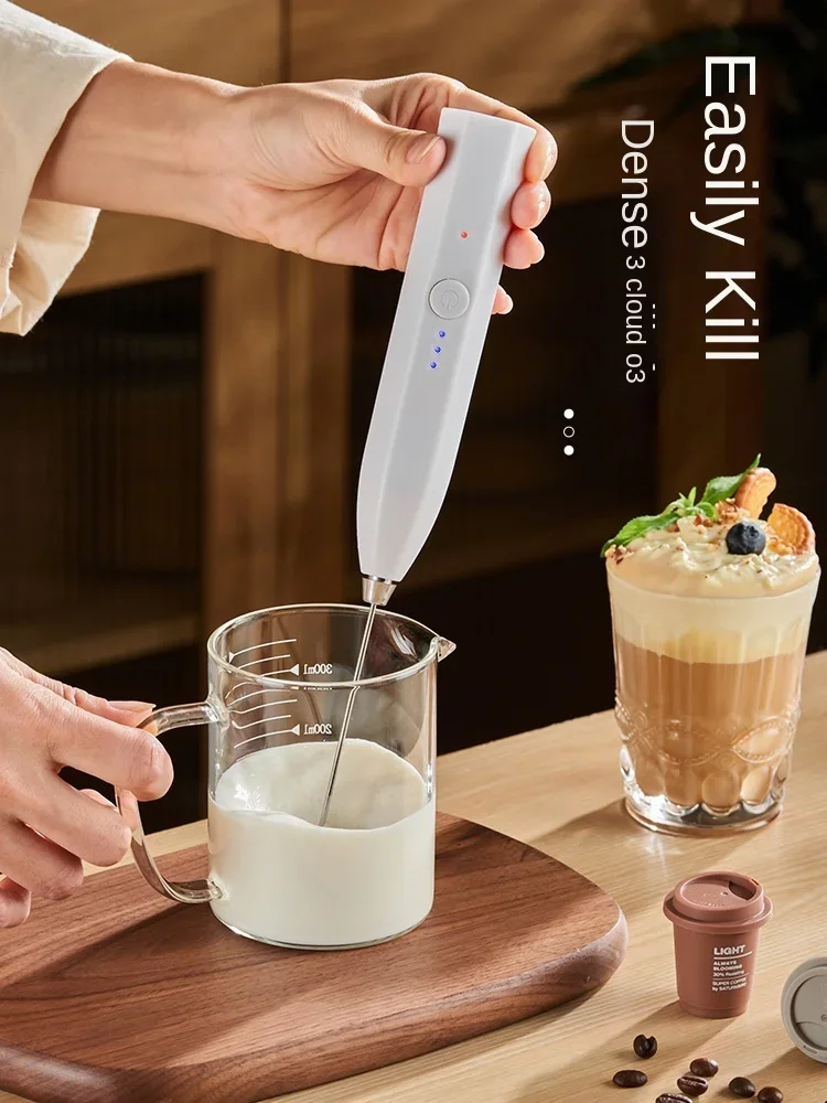 Electric stirring rod for whipping machine, coffee  cream handheld stirrer self stirring mug 450ml coffee cup