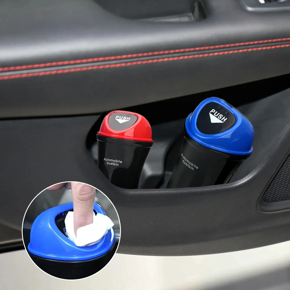 Car Trash Can Car Trash Bag Universal Car Trash Can Door Seat Back Visor Trash Bin Auto Organizer Storage Box Color Garbage Dust Case Ashtray Car-styling