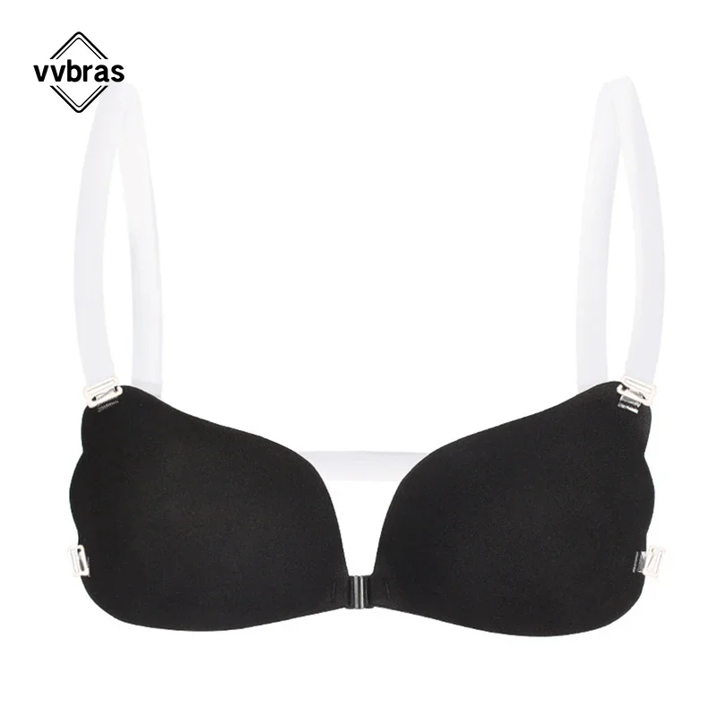 Nipple Cover Invisible Bra Push Up Silicone Bra for Wedding Sticky Reusable with Transparent Straps Backless Bikini Lingerie 2