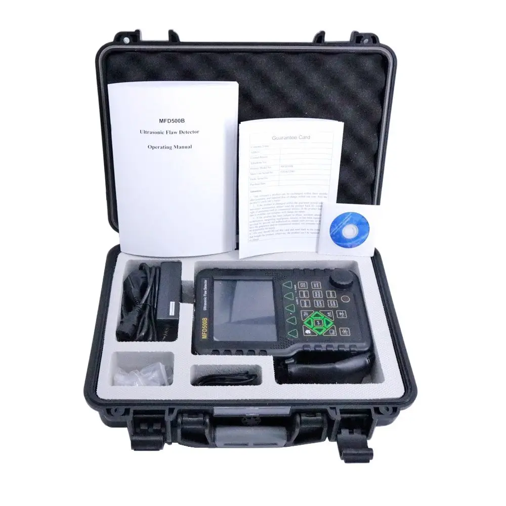 MFD500B Portable Digital Ultrasonic Flaw Detector 0-9999mm NDT Inspection Flaw Tester 2