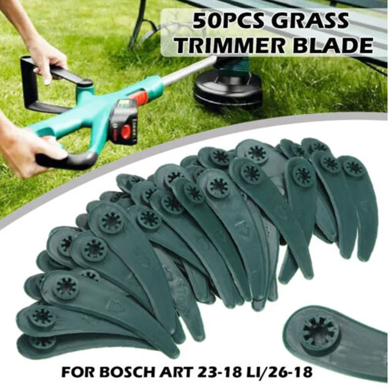 

50PCS Grass Trimmer Replacement Plastic Blades for Bosch ART 26-18Li ART 23-18 Li Grass Trimmers Polymer Blade Cutting System