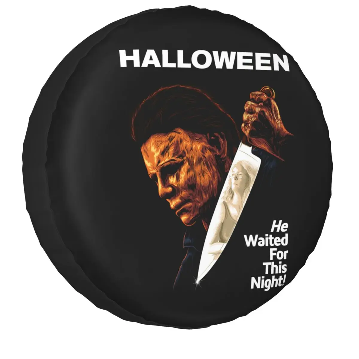 

Michael Myers Knives Spare Tire Cover for Jeep Halloween Spooky Movie 4WD 4x4 Trailer Car Wheel Protectors 14" 15" 16" 17" Inch