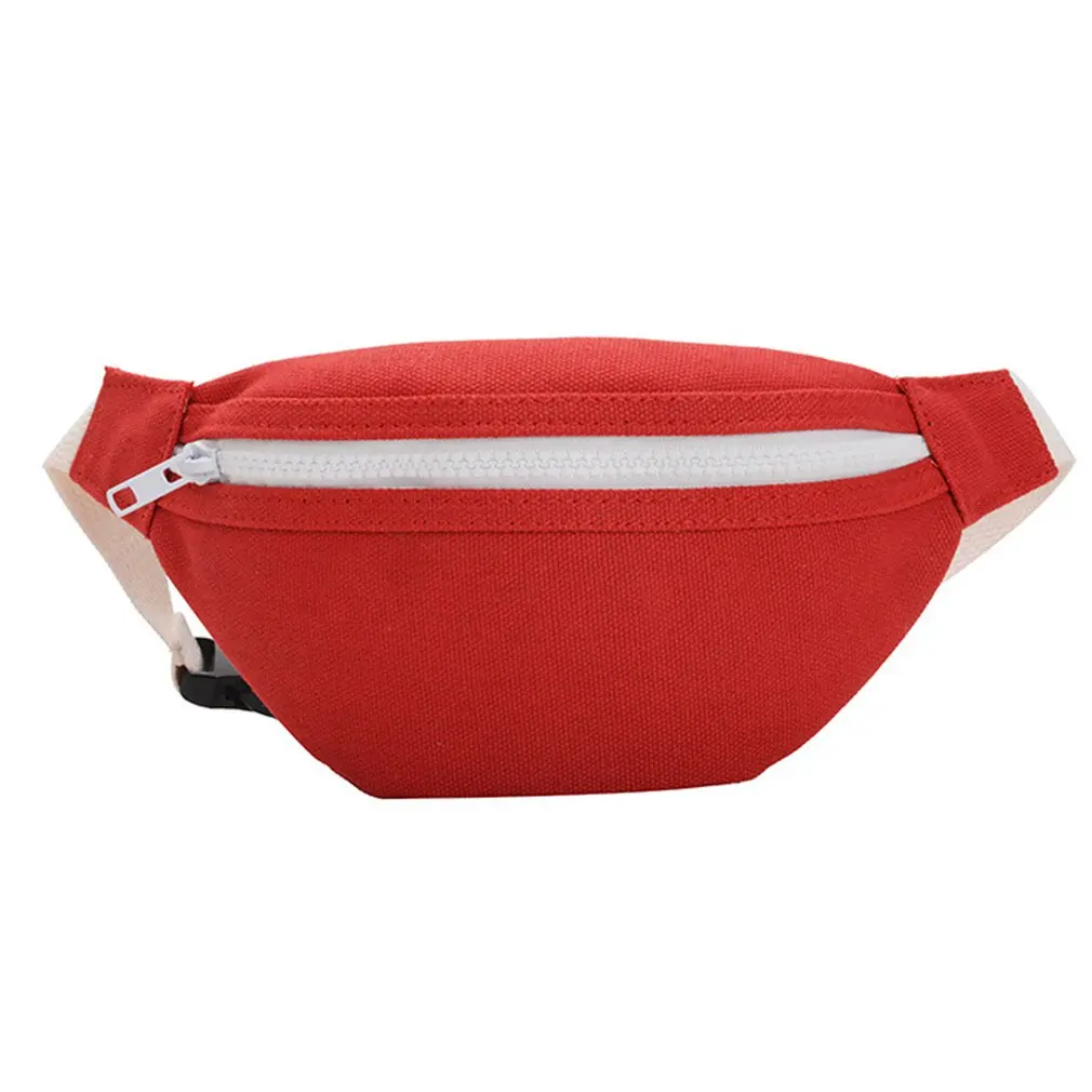 

Children's Mini Waist Bag Canvas Kids Red Fanny Pack Boys Girls Phone Wallet Chest Bag Baby Belt Bag Waist Packs
