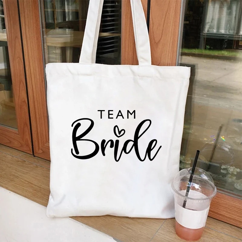 Shopping Bag, Tote Bags Team Bride Graphics Girls Single Farewell Bachelorette Party Tote Harajuku Shopping Bags Lady EVJF Shoulder