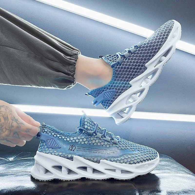 

Мужская обувь, новинка 2024, летняя дышащая теннисная сетчатая обувь, кроссовки для подростков, обувь для бега, скейтборда