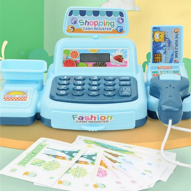 

Grocery Store Scanner Pretend Play Set Simulation Supermarket Cash Register Model Cashier Roleplay Game Educational Learning Toy