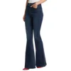 A 2024 early spring new high waisted deep blue midline slim fit and slim fit large horn denim women's pants MO508 3