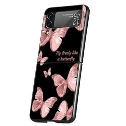 Butterfly Love Black Luxury Folding Phone Case for Galaxy Z Flip 5 (A1)