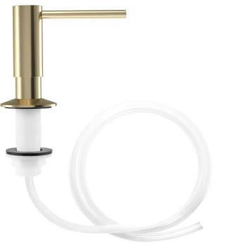 ทองเหลืองห้องน้ําเครื่องจ่ายเจลทําความสะอาดมืออ่างล้างจานเครื่องจ่ายผงซักฟอกในตัวเคาน์เตอร์หัวปั๊ม 500ml ขวด/หลอด 1