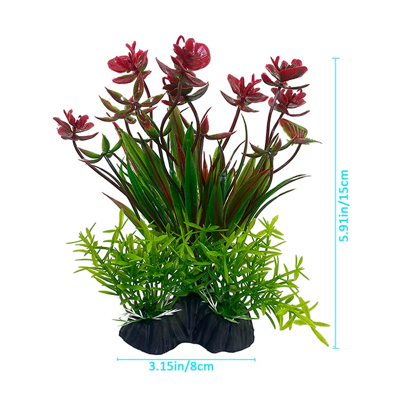 Artificial Aquarium Decor Plants Water Weeds Ornament Aquatic Plant Fish Tank Grass Decoration Accessories 14 Kinds 15cm