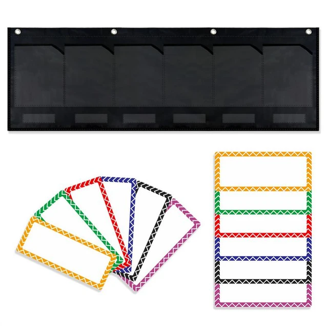 Class Schedule Pocket Chart Clear Hanging Wall File Organizer With 12  Labels Wall Mounted Homework Organizer Storage Pocket - AliExpress