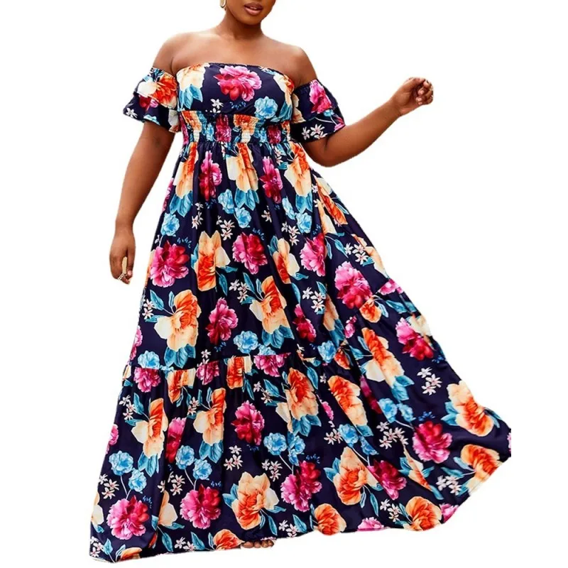 2022 Summer New Sexy Tube Top Printed Boho Dresses Women