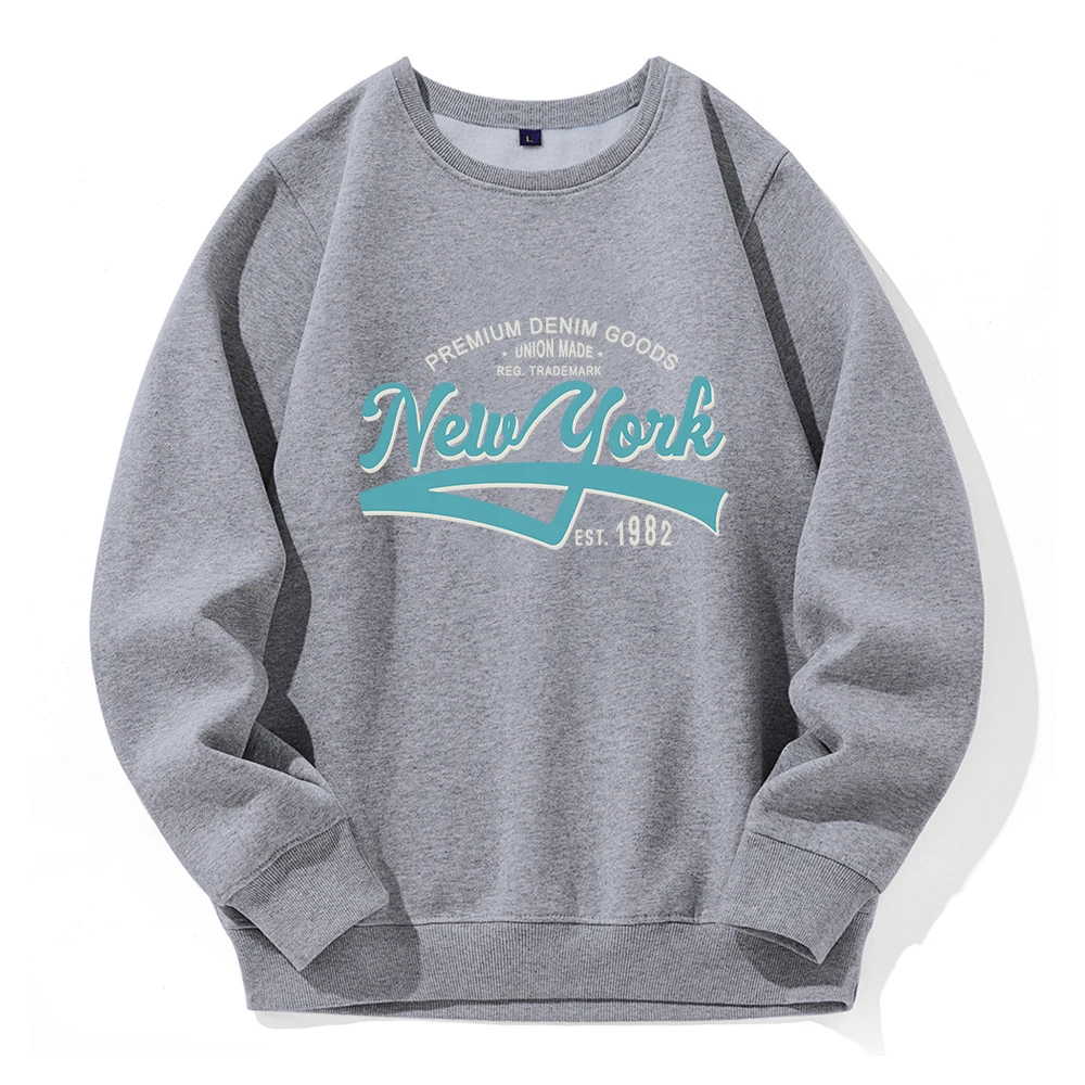 

Fashion Letter Street City New York Est.1982 Men Hooded Fleece Warm Daily Hoodies Casual Fashion Hoodie Oversized Loose Clothes