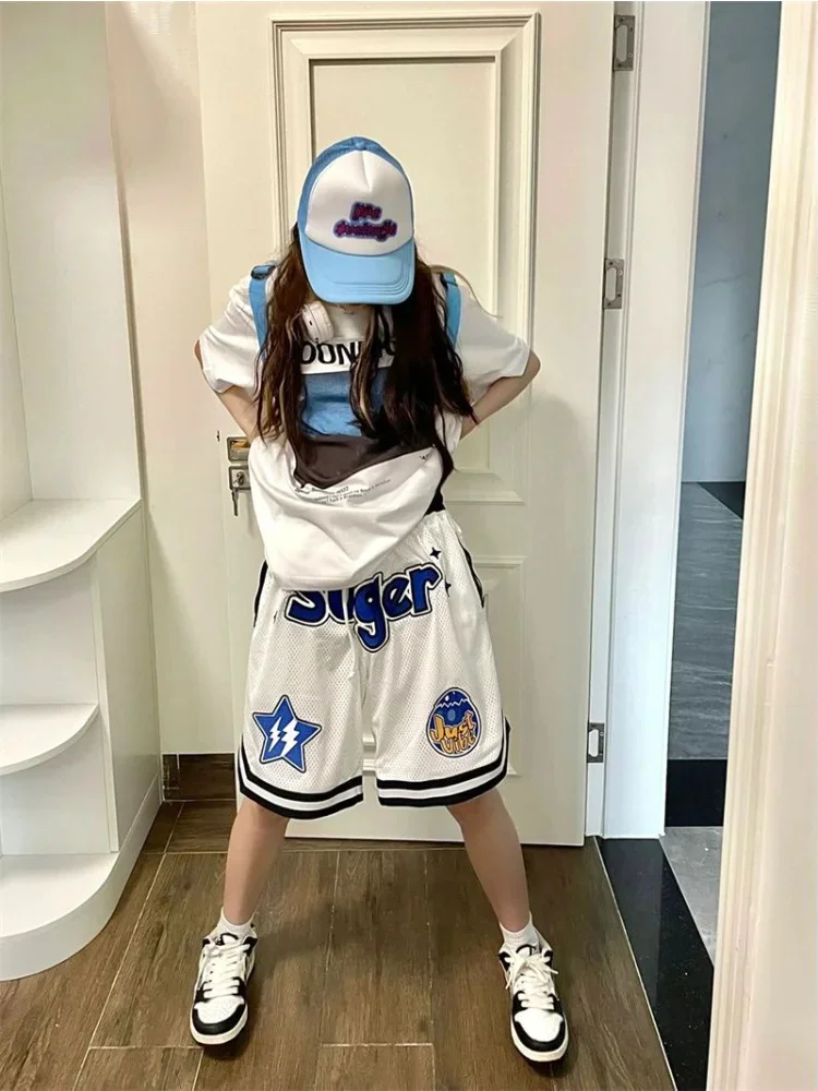 

New Harajuku Y2k Women Sport Shorts Summer Oversized Printed Gym Shorts Korean Streetwear Female Kawaii Casual Short Pants