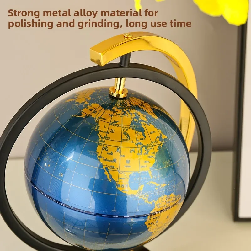 مجسم كرة أرضية معدني دوار من الرخام