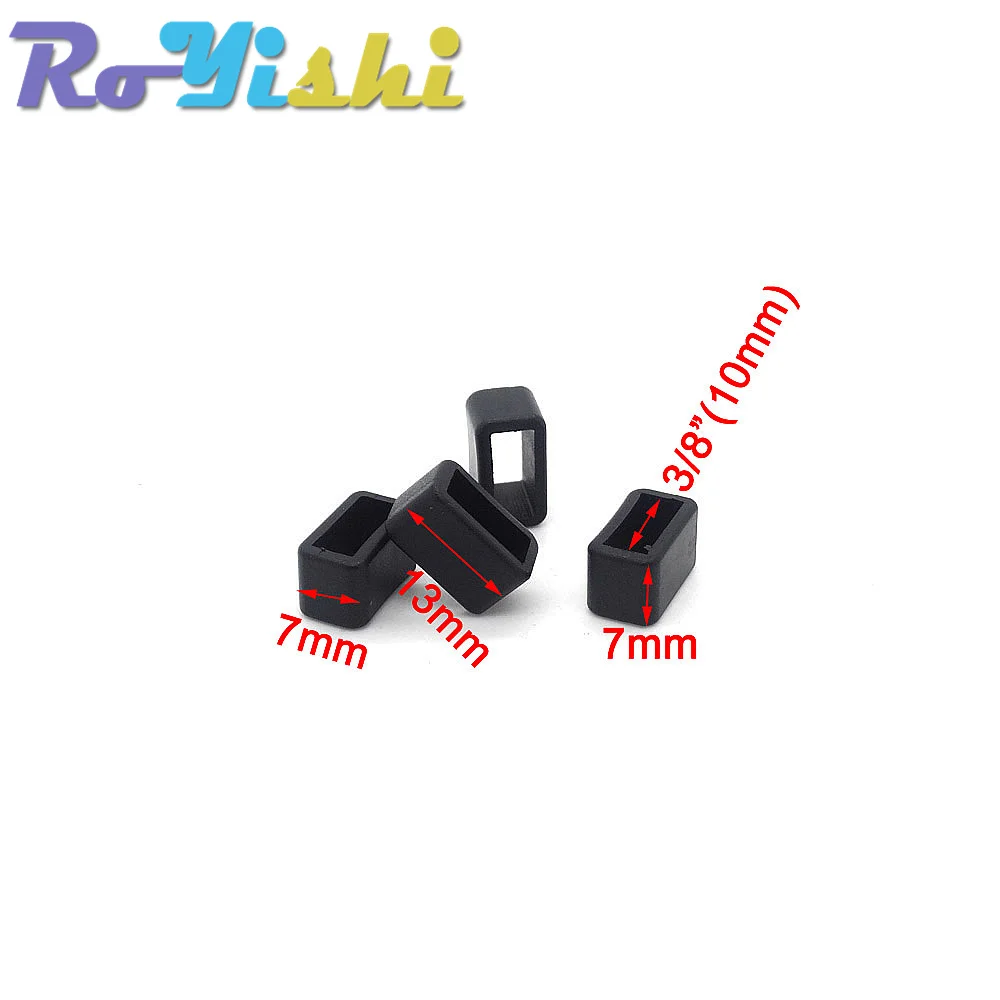 10-100 Stück/Packung RoYishi Kunststoff-Gürtelschlaufenhalter, quadratische Schlaufe, Ledergürtelschnalle, Gurtband für Rucksack, Schwarz – Detail 4
