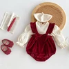 Autumn Baby Bodysuit Big Bow Girls Clothes Christmas Party Clothes Infant One Piece Baby Girl's Romper Dress Cotton Baby Clothes