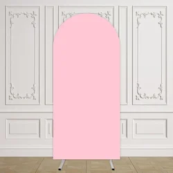 Mehofond Background Pink Arch 2-Sided Fit Solid Color Round Top Birthday Wedding Baby Shower Events Party Backdrop Decor Photo