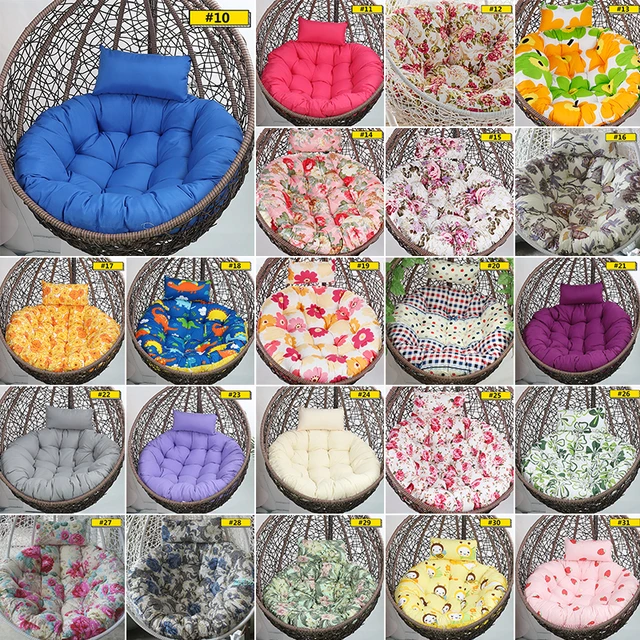 Unstuffed Patio Double Hanging Swing Egg Chair Cushion Cover Round