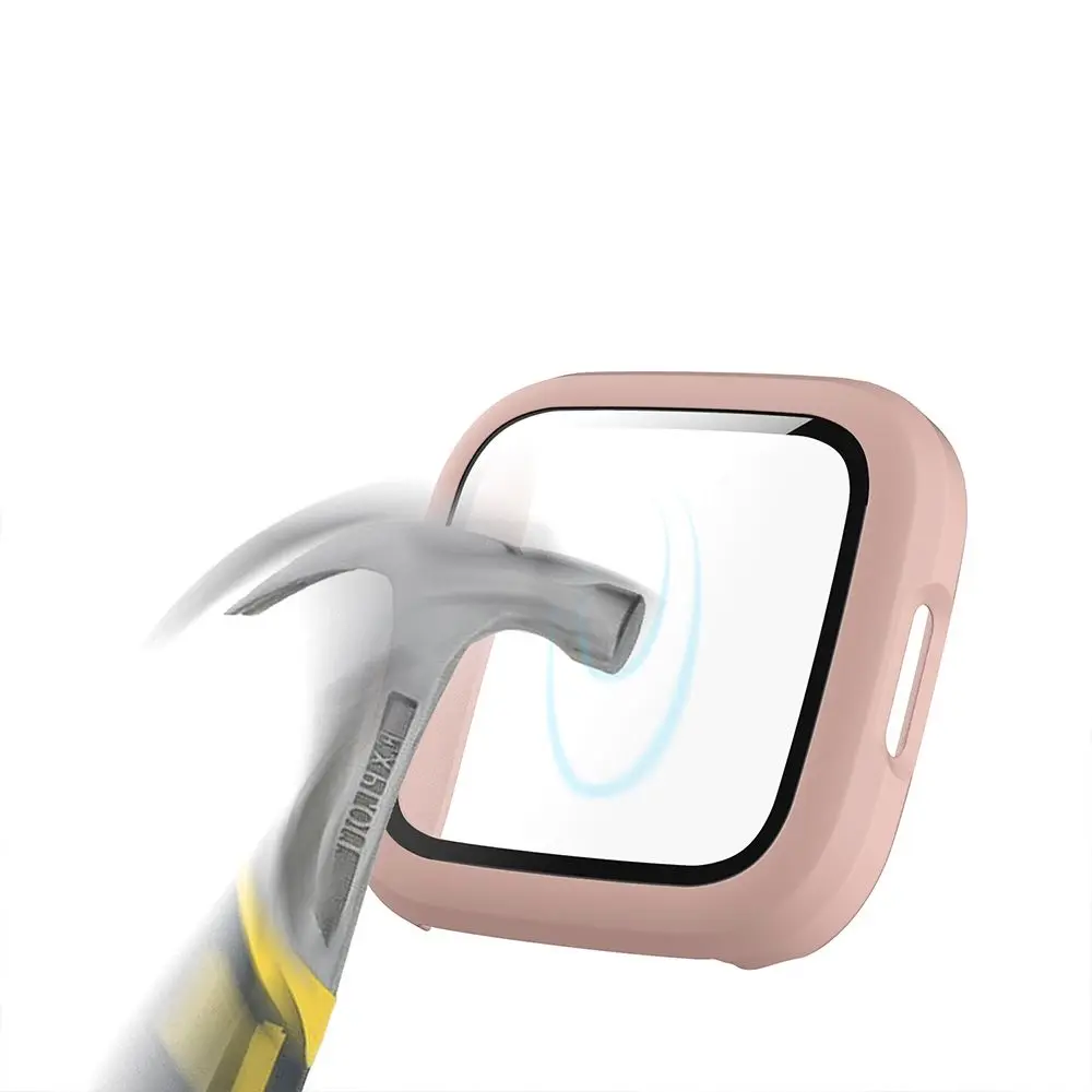 Full Cover Glass Case For Fitbit Versa 2 Hard Matte PC Plated Screen Protector Rugged Protective Cover for Fit Bit Versa 2 Watch