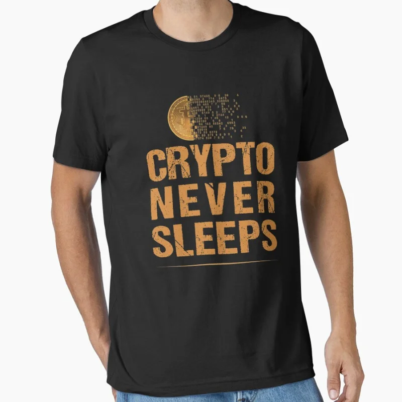 Vintage 100% Cotton Bitcoin Logo T-Shirt for Men, Large Adult Sizes S-6XL
