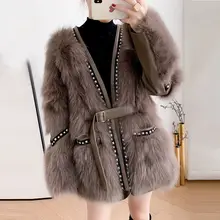 

Natural Fur Coats Winter Women Mink Fur Coat Female Genuine Leather Jackets Ladies Oversize Warm Thick Detachable Long 2022 New