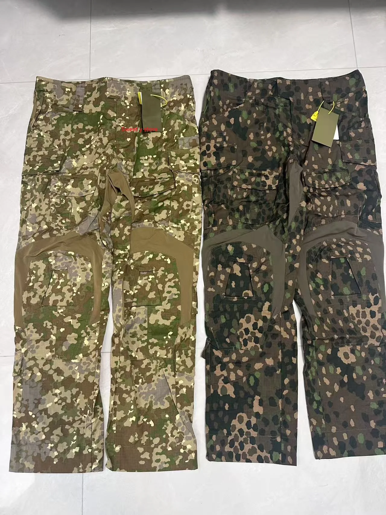 G3 전투 바지 오렌지필 4면 신축성 트레이닝 팬츠 독일식 스팟 위장 독일식 완두콩 위장