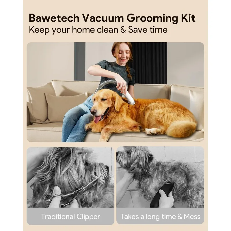 Dog Grooming Vacuum, 2.5L Large Capacity, 10000PA Powerful Suction 99% Pet Hair, 4 Grooming Tools for Dogs Cats Home Cleaning 5