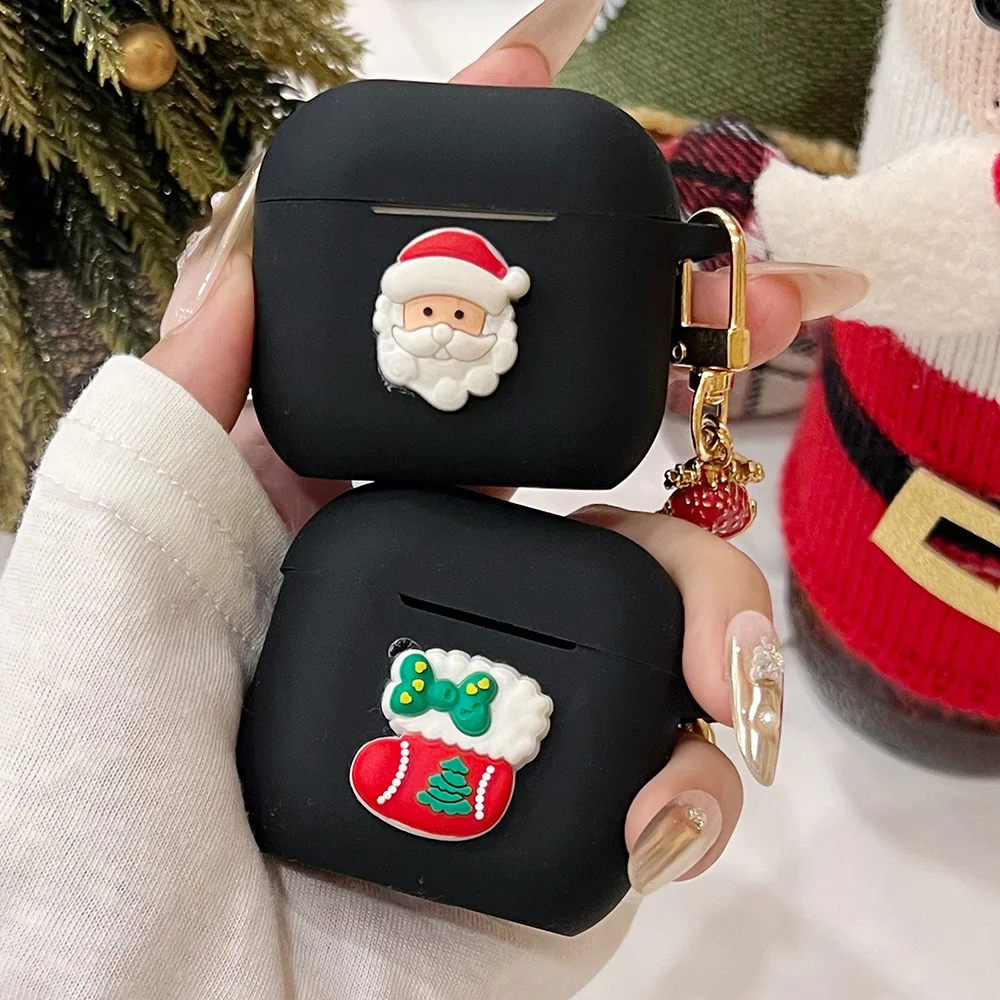 Black Silicone Christmas Earphone Case for AirPods