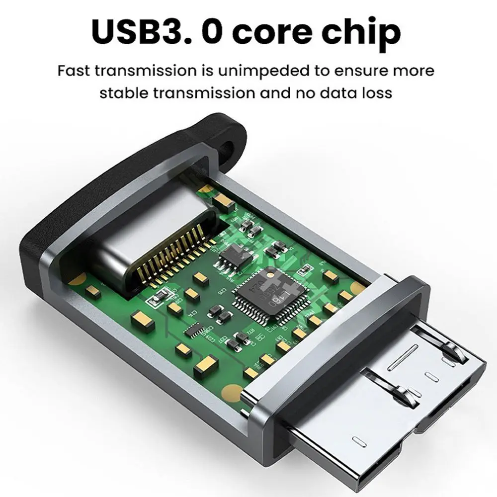 폰 모바일 하드 디스크 HDD USB C to USB 3.0 마이크로 B 컨버터 타입-C OTG 어댑터 암-수 변환기 삼성 노트3 S5용